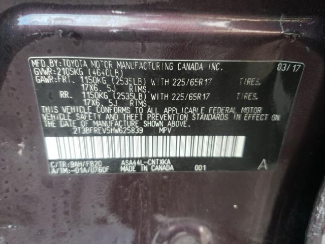 2017 TOYOTA RAV4 LE - 2T3BFREV5HW625839