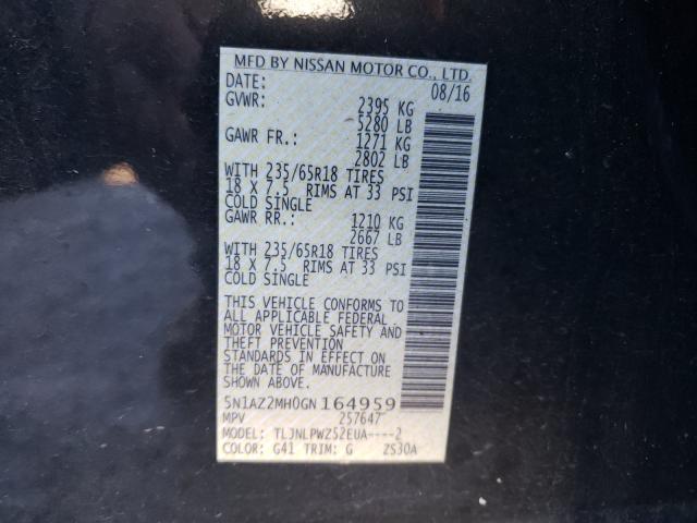 2016 NISSAN MURANO S - 5N1AZ2MH0GN164959