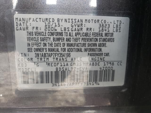 2015 NISSAN SENTRA S 3N1AB7AP7FY354196