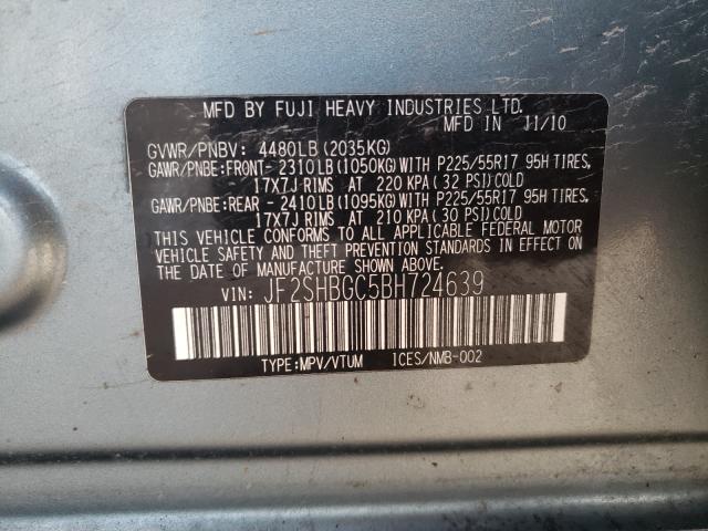 2011 SUBARU FORESTER T JF2SHBGC5BH724639