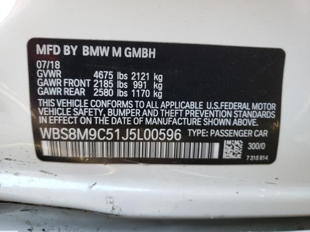 2018 BMW M3 WBS8M9C51J5L00596