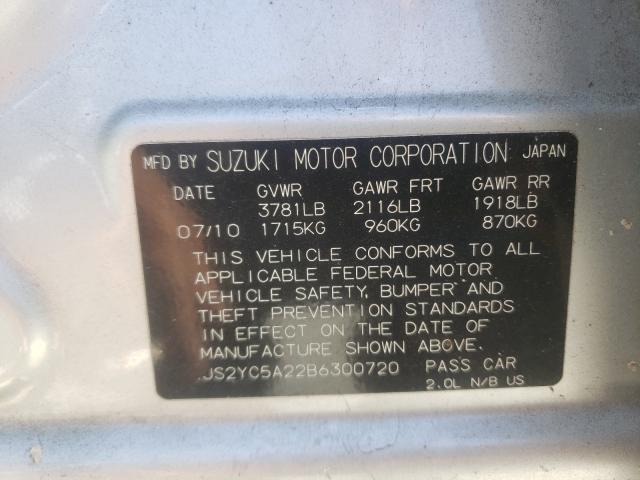 2011 SUZUKI SX4 LE JS2YC5A22B6300720