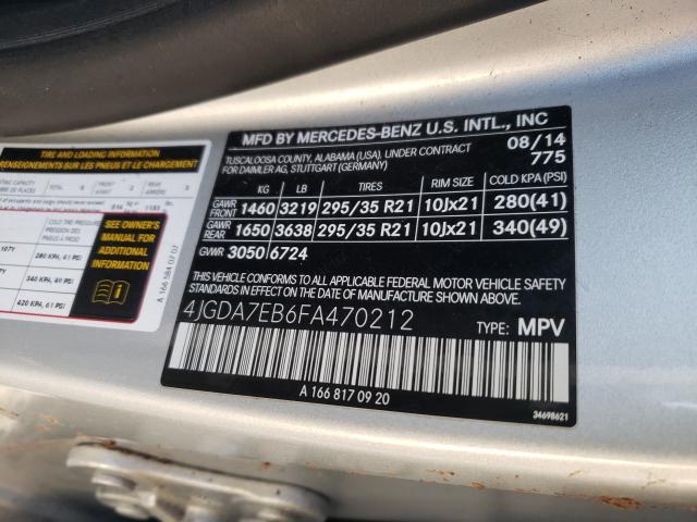 2015 MERCEDES-BENZ ML 63 AMG 4JGDA7EB6FA470212