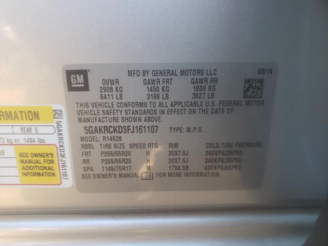 2015 BUICK ENCLAVE 5GAKRCKD3FJ161107