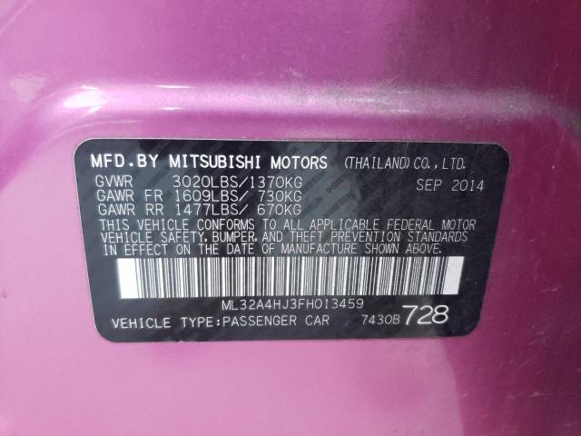 2015 MITSUBISHI MIRAGE ES ML32A4HJ3FH013459