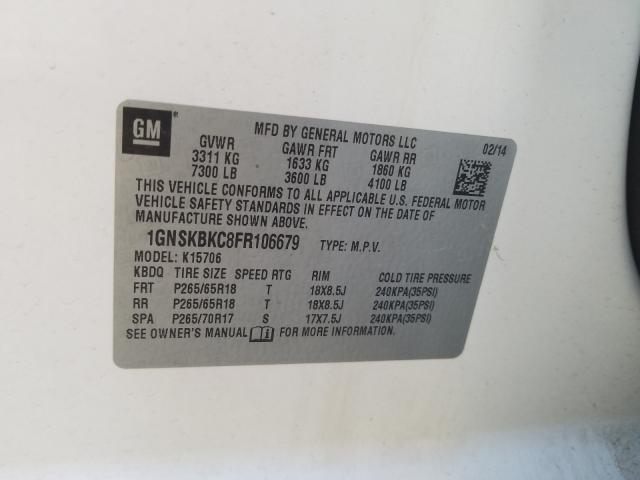 2015 CHEVROLET TAHOE K150 - 1GNSKBKC8FR106679