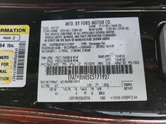 2019 FORD MUSTANG 1FATP8UH5K5171927