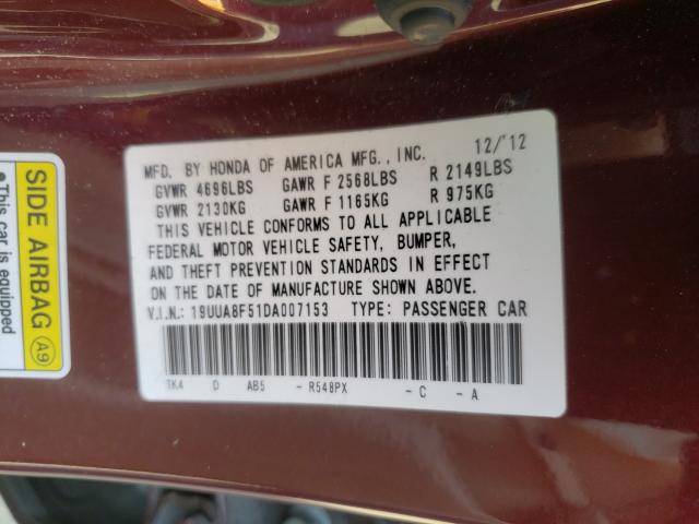 2013 ACURA TL TECH 19UUA8F51DA007153