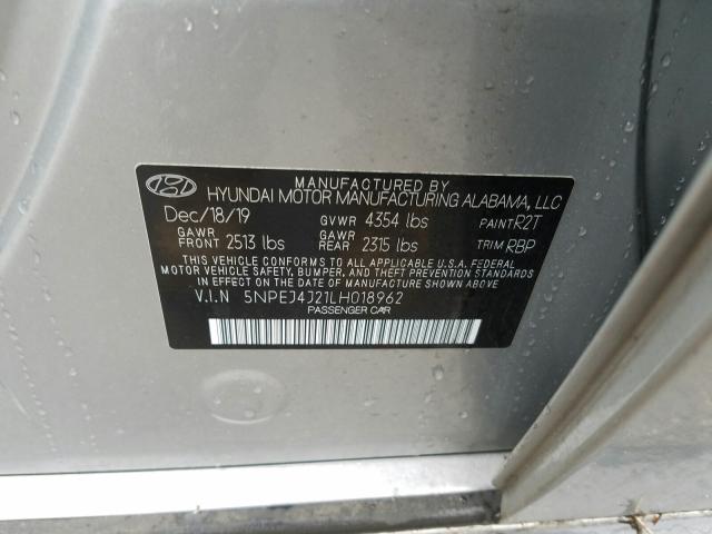 2020 HYUNDAI SONATA SEL 5NPEJ4J21LH018962