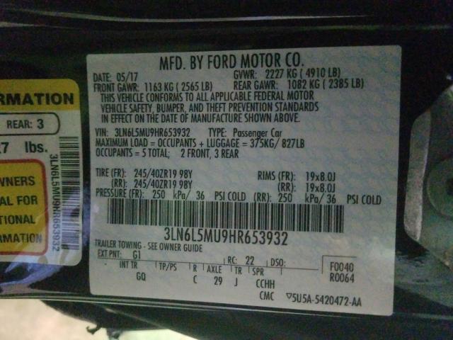 2017 LINCOLN MKZ HYBRID 3LN6L5MU9HR653932