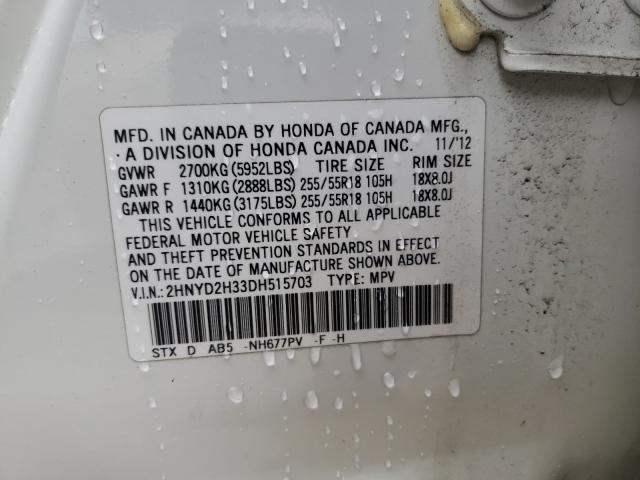 2013 ACURA MDX TECHNO 2HNYD2H33DH515703