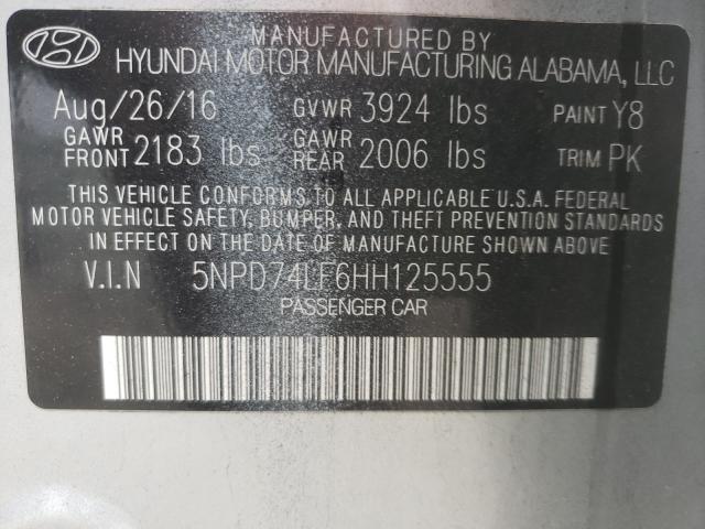 2017 HYUNDAI ELANTRA SE 5NPD74LF6HH125555