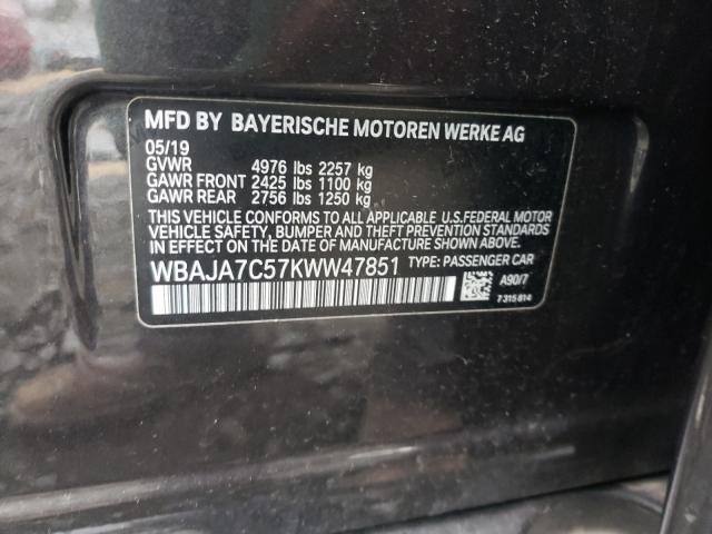 2019 BMW 530 XI WBAJA7C57KWW47851