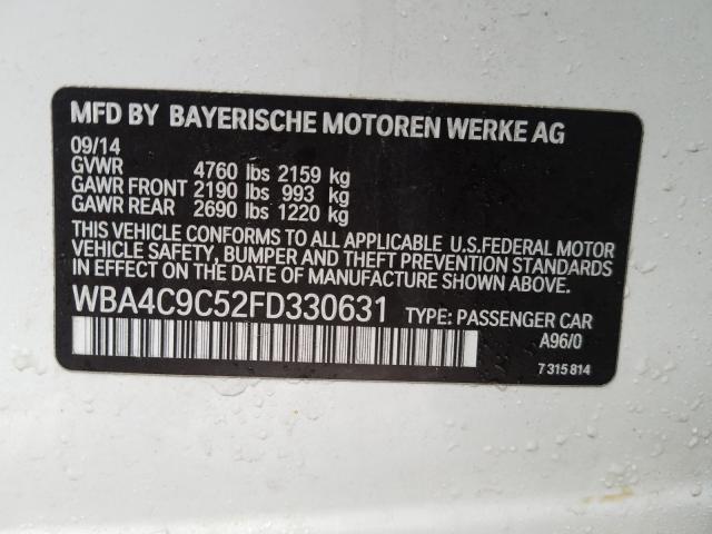 2015 BMW 428 XI GRA WBA4C9C52FD330631