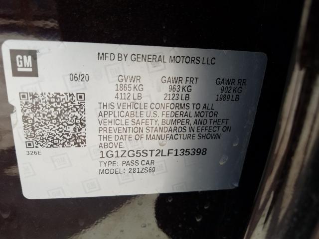2020 CHEVROLET MALIBU RS 1G1ZG5ST2LF135398