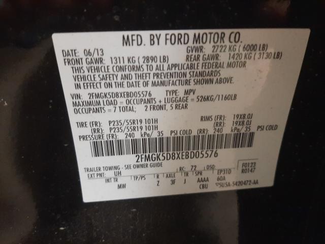 2014 FORD FLEX LIMIT 2FMGK5D8XEBD05576