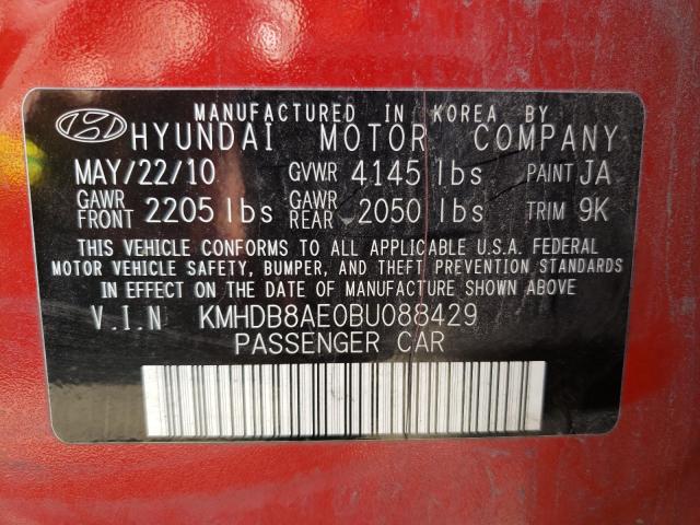 2011 HYUNDAI ELANTRA TO KMHDB8AE0BU088429