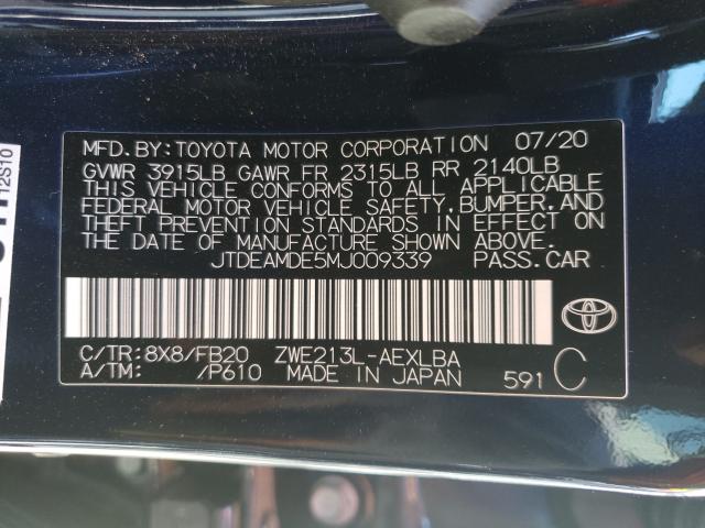 2021 TOYOTA COROLLA LE - JTDEAMDE5MJ009339