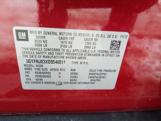 2013 CADILLAC SRX PREMIU 3GYFNJE3XDS549511