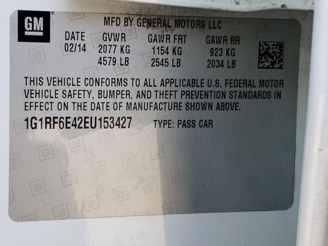 VIN 1G1RF6E42EU153427 2014 Chevrolet Volt no.10