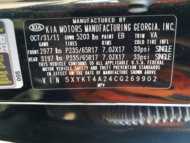 2012 KIA SORENTO BA - 5XYKT4A24CG269902