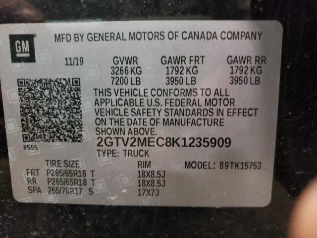 2019 GMC SIERRA SLE 2GTV2MEC8K1235909