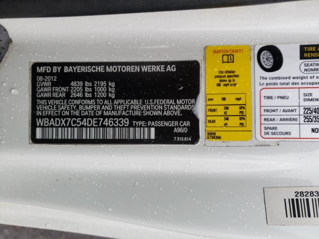 2013 BMW 335 I WBADX7C54DE746339