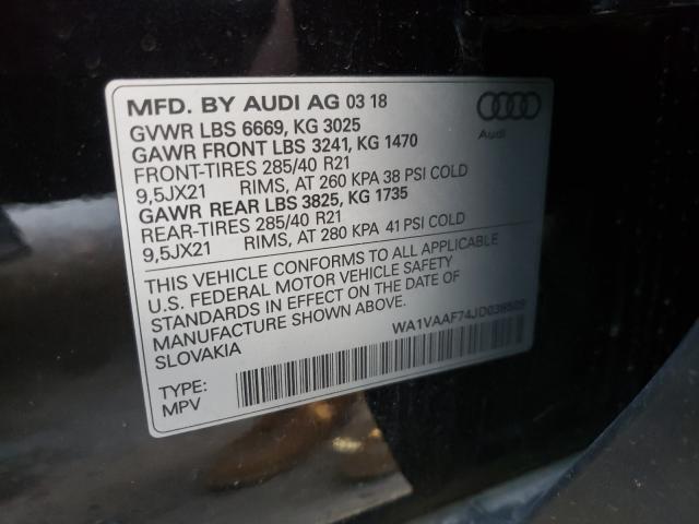 2018 AUDI Q7 PRESTIG WA1VAAF74JD038509