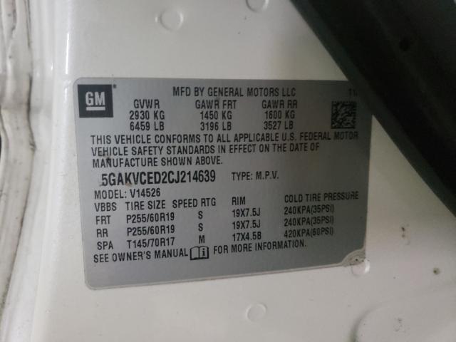 2012 BUICK ENCLAVE 5GAKVCED2CJ214639