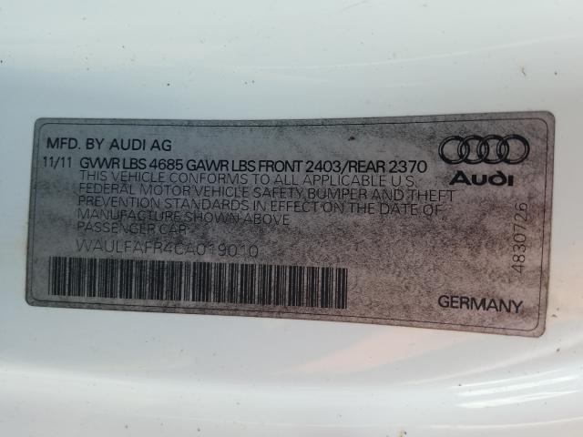 2012 AUDI A5 PREMIUM WAULFAFR4CA019010