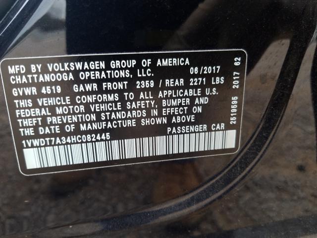 2017 VOLKSWAGEN PASSAT R-L 1VWDT7A34HC082445