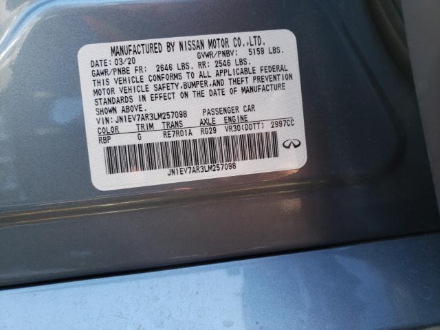 2020 INFINITI Q50 PURE JN1EV7AR3LM257098