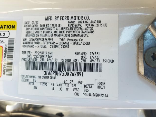2013 FORD FUSION SE - 3FA6P0H75DR262891