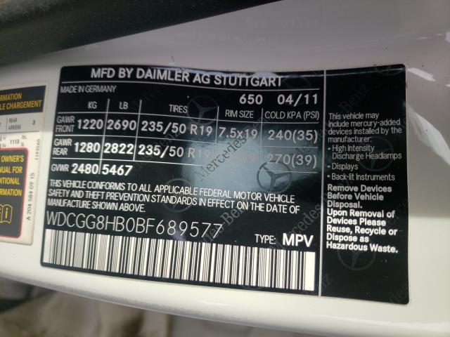 2011 MERCEDES-BENZ GLK 350 4M WDCGG8HB0BF689577