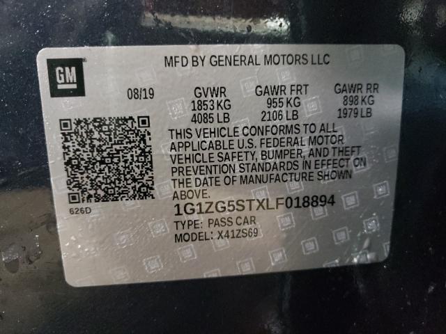 2020 CHEVROLET MALIBU RS 1G1ZG5STXLF018894