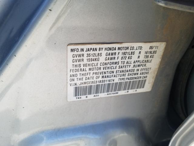 2011 HONDA FIT JHMGE8G31BS011674