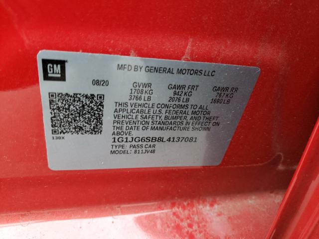 2020 CHEVROLET SONIC 1G1JG6SB8L4137081