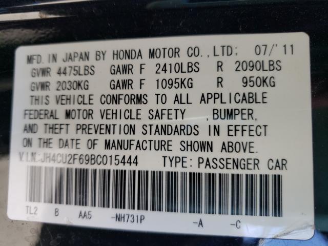 2011 ACURA TSX JH4CU2F69BC015444