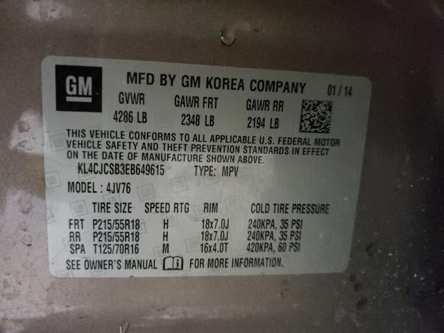 2014 BUICK ENCORE KL4CJCSB3EB649615