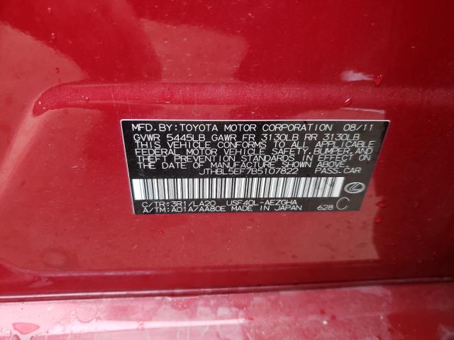 2011 LEXUS LS 460 JTHBL5EF7B5107822