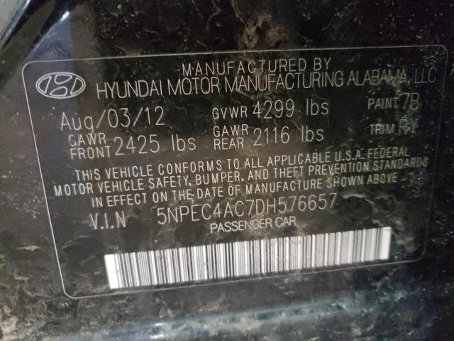 2013 HYUNDAI SONATA SE 5NPEC4AC7DH576657