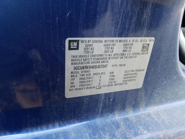 2014 CHEVROLET SILVERADO - 3GCUKREH4EG437047