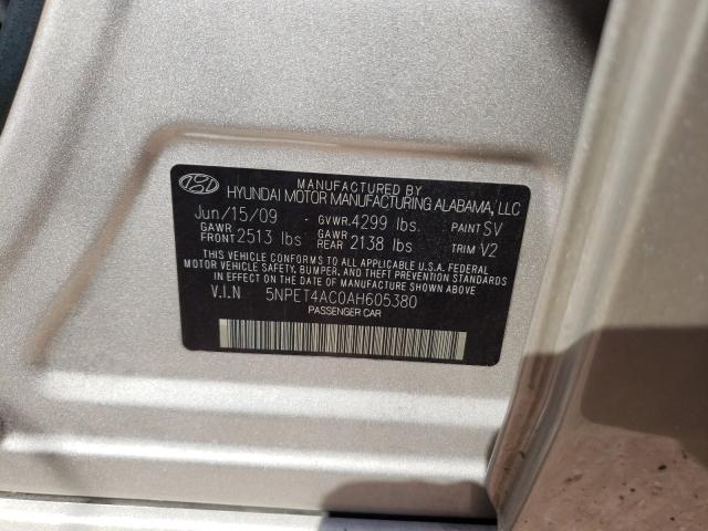 2010 HYUNDAI SONATA 5NPET4AC0AH605380