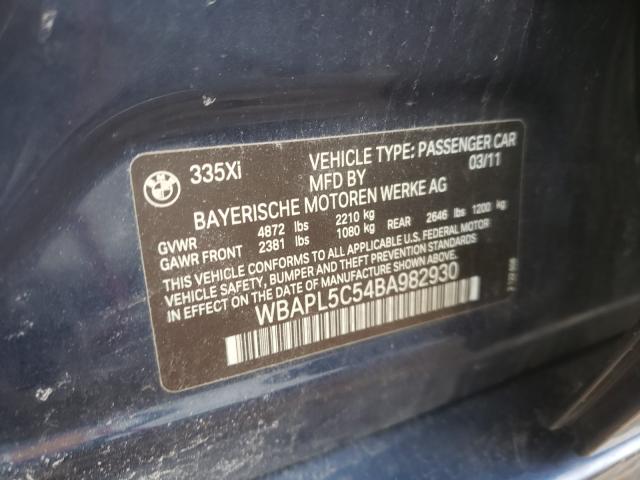 2011 BMW 335 XI WBAPL5C54BA982930