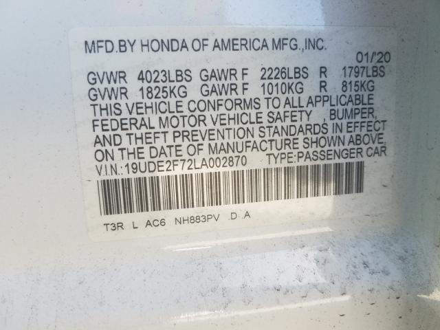 2020 ACURA ILX PREMIU 19UDE2F72LA002870