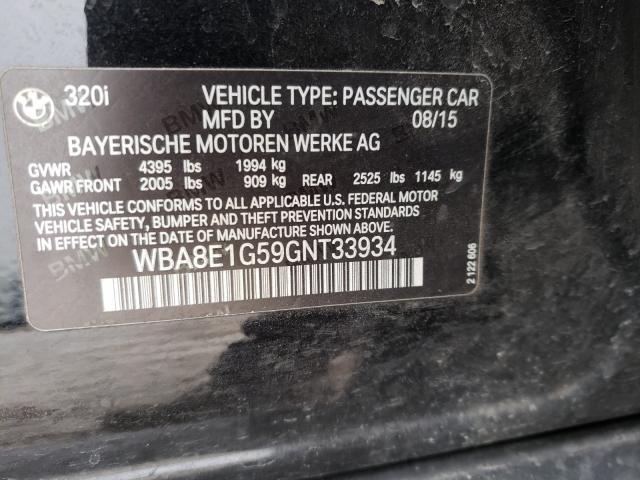 2016 BMW 320 I WBA8E1G59GNT33934
