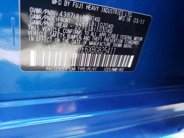 2011 SUBARU IMPREZA WR JF1GR7E6XBG825411