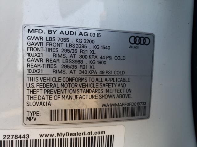 2015 AUDI Q7 TDI PRE WA1WMAFE0FD019733