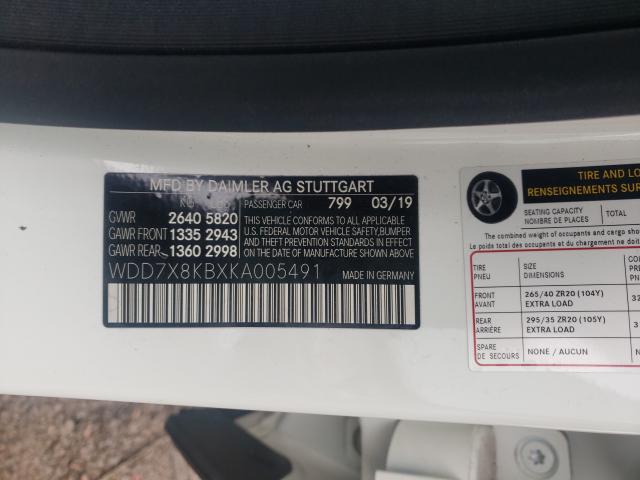 2019 MERCEDES-BENZ AMG GT 63 WDD7X8KBXKA005491