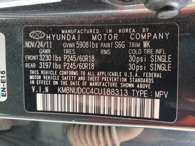 2012 HYUNDAI VERACRUZ G KM8NUDCC4CU188313